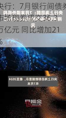 央行：7月银行间债券市场现券成交36.3万亿元 同比增加21%