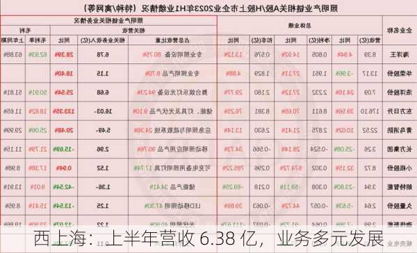 西上海：上半年营收 6.38 亿，业务多元发展