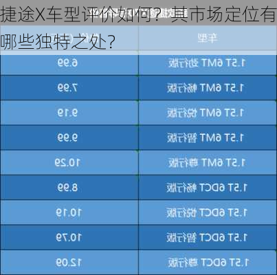 捷途X车型评价如何？其市场定位有哪些独特之处？