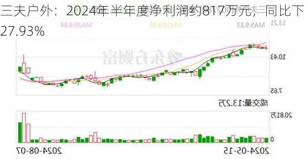 三夫户外：2024年半年度净利润约817万元，同比下降27.93%