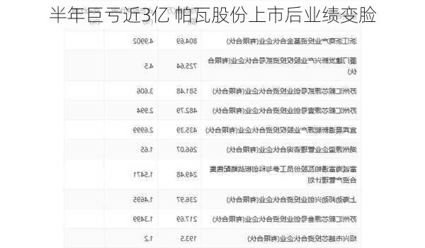 半年巨亏近3亿 帕瓦股份上市后业绩变脸