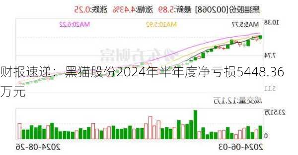 财报速递：黑猫股份2024年半年度净亏损5448.36万元