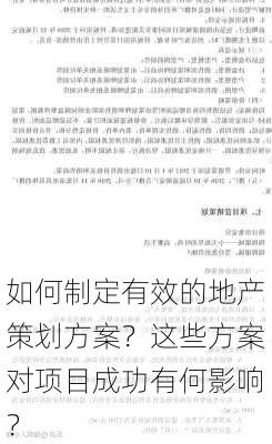 如何制定有效的地产策划方案？这些方案对项目成功有何影响？