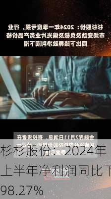 杉杉股份：2024年上半年净利润同比下降98.27%