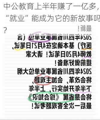 中公教育上半年赚了一亿多，“就业”能成为它的新故事吗？