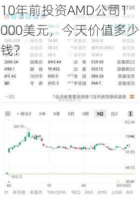 10年前投资AMD公司1000美元，今天价值多少钱？