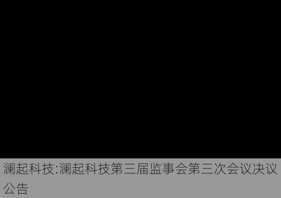 澜起科技:澜起科技第三届监事会第三次会议决议公告