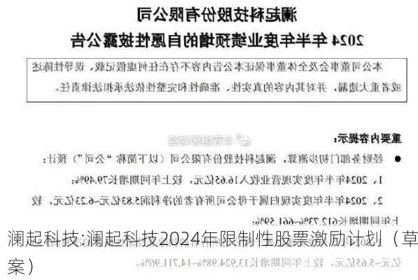 澜起科技:澜起科技2024年限制性股票激励计划（草案）