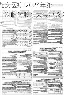 九安医疗:2024年第二次临时股东大会决议公告