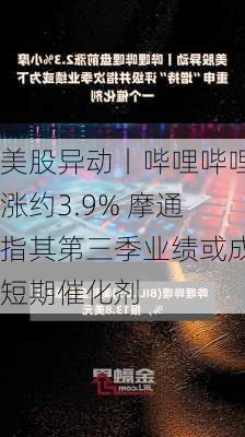 美股异动丨哔哩哔哩涨约3.9% 摩通指其第三季业绩或成短期催化剂