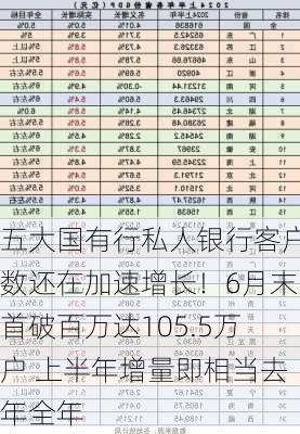 五大国有行私人银行客户数还在加速增长！6月末首破百万达105.5万户 上半年增量即相当去年全年