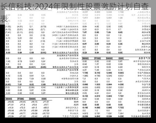 长信科技:2024年限制性股票激励计划自查表