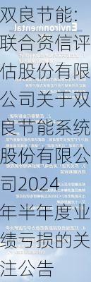 双良节能:联合资信评估股份有限公司关于双良节能系统股份有限公司2024年半年度业绩亏损的关注公告