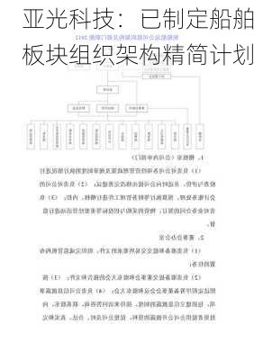 亚光科技：已制定船舶板块组织架构精简计划