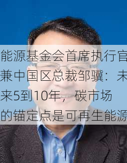 能源基金会首席执行官兼中国区总裁邹骥：未来5到10年，碳市场的锚定点是可再生能源