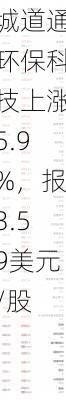 城道通环保科技上涨5.9%，报3.59美元/股