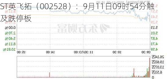 ST英飞拓（002528）：9月11日09时54分触及跌停板