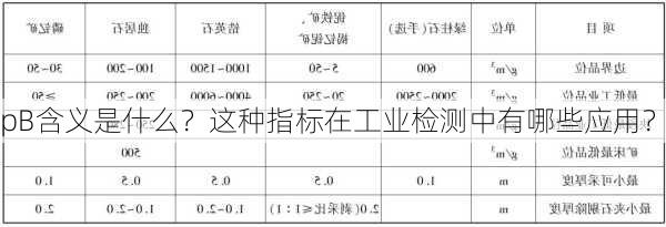 pB含义是什么？这种指标在工业检测中有哪些应用？