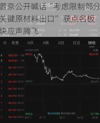 普京公开喊话“考虑限制部分关键原材料出口” 获点名板块应声腾飞