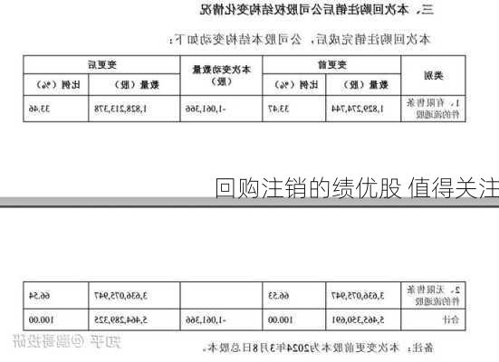 回购注销的绩优股 值得关注