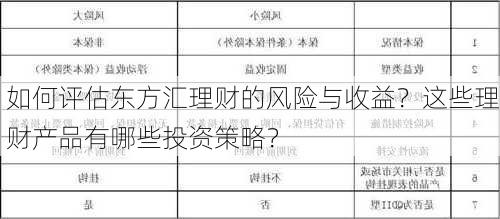 如何评估东方汇理财的风险与收益？这些理财产品有哪些投资策略？