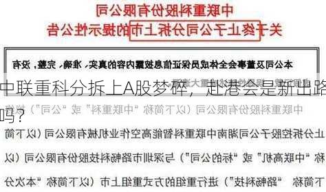 中联重科分拆上A股梦碎，赴港会是新出路吗？