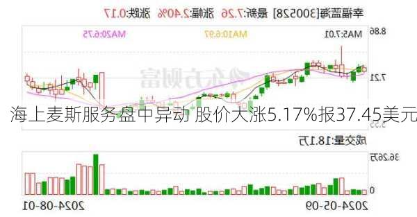 海上麦斯服务盘中异动 股价大涨5.17%报37.45美元