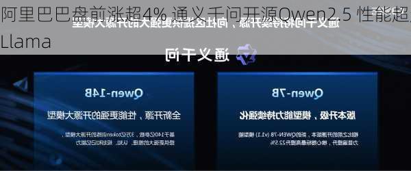 阿里巴巴盘前涨超4% 通义千问开源Qwen2.5 性能超越Llama