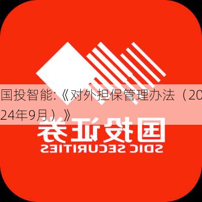 国投智能:《对外担保管理办法（2024年9月）》