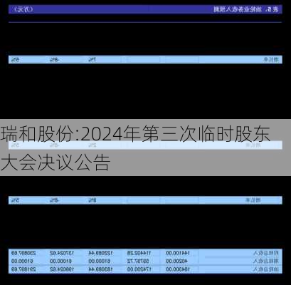 瑞和股份:2024年第三次临时股东大会决议公告