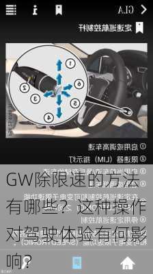 GW除限速的方法有哪些？这种操作对驾驶体验有何影响？