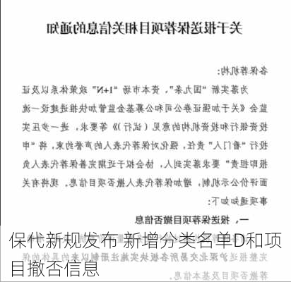 保代新规发布 新增分类名单D和项目撤否信息