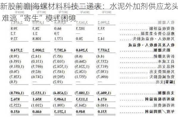 新股前瞻|海螺材料科技二递表：水泥外加剂供应龙头 难逃“寄生”模式困境