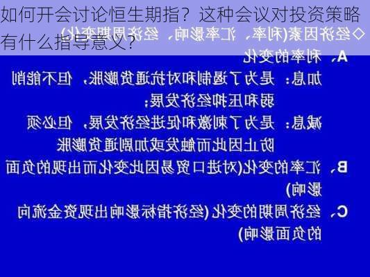 如何开会讨论恒生期指？这种会议对投资策略有什么指导意义？