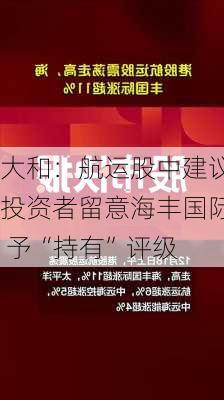 大和：航运股中建议投资者留意海丰国际 予“持有”评级