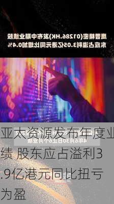 亚太资源发布年度业绩 股东应占溢利3.9亿港元同比扭亏为盈