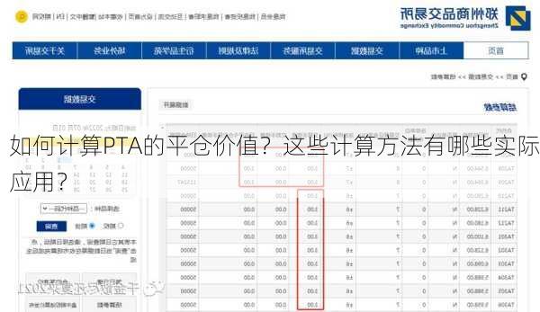 如何计算PTA的平仓价值？这些计算方法有哪些实际应用？