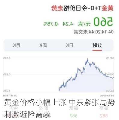 黄金价格小幅上涨 中东紧张局势刺激避险需求