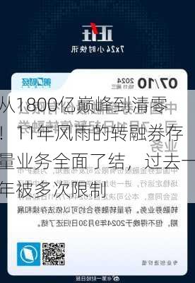 从1800亿巅峰到清零！11年风雨的转融券存量业务全面了结，过去一年被多次限制