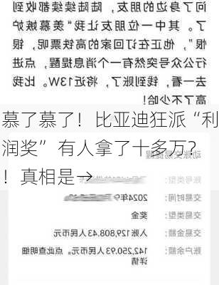 慕了慕了！比亚迪狂派“利润奖” 有人拿了十多万？！真相是→