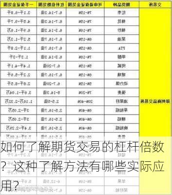 如何了解期货交易的杠杆倍数？这种了解方法有哪些实际应用？