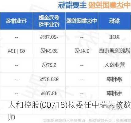 太和控股(00718)拟委任中瑞为核数师