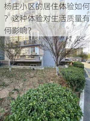 杨庄小区的居住体验如何？这种体验对生活质量有何影响？