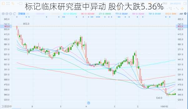 标记临床研究盘中异动 股价大跌5.36%