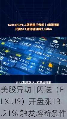 美股异动 | 闪送（FLX.US）开盘涨13.21% 触发熔断条件