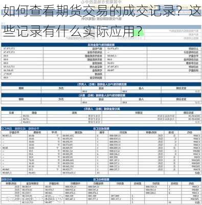 如何查看期货交易的成交记录？这些记录有什么实际应用？