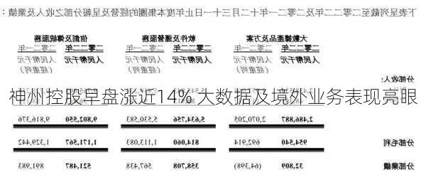 神州控股早盘涨近14% 大数据及境外业务表现亮眼