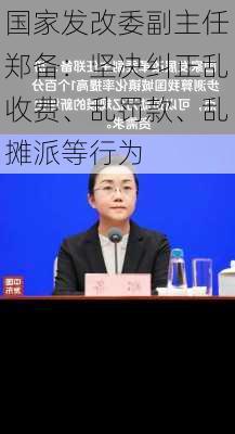 国家发改委副主任郑备：坚决纠正乱收费、乱罚款、乱摊派等行为