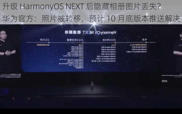 升级 HarmonyOS NEXT 后隐藏相册图片丢失？华为官方：照片被转移，预计 10 月底版本推送解决