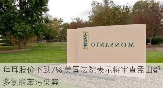 拜耳股价下跌7% 美国法院表示将审查孟山都多氯联苯污染案